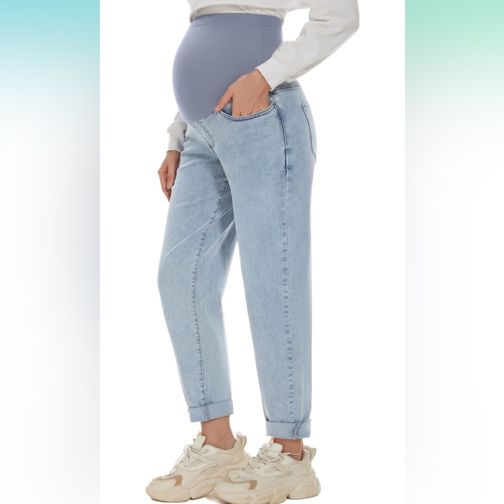 Maternity jeans, light faded blue - size small